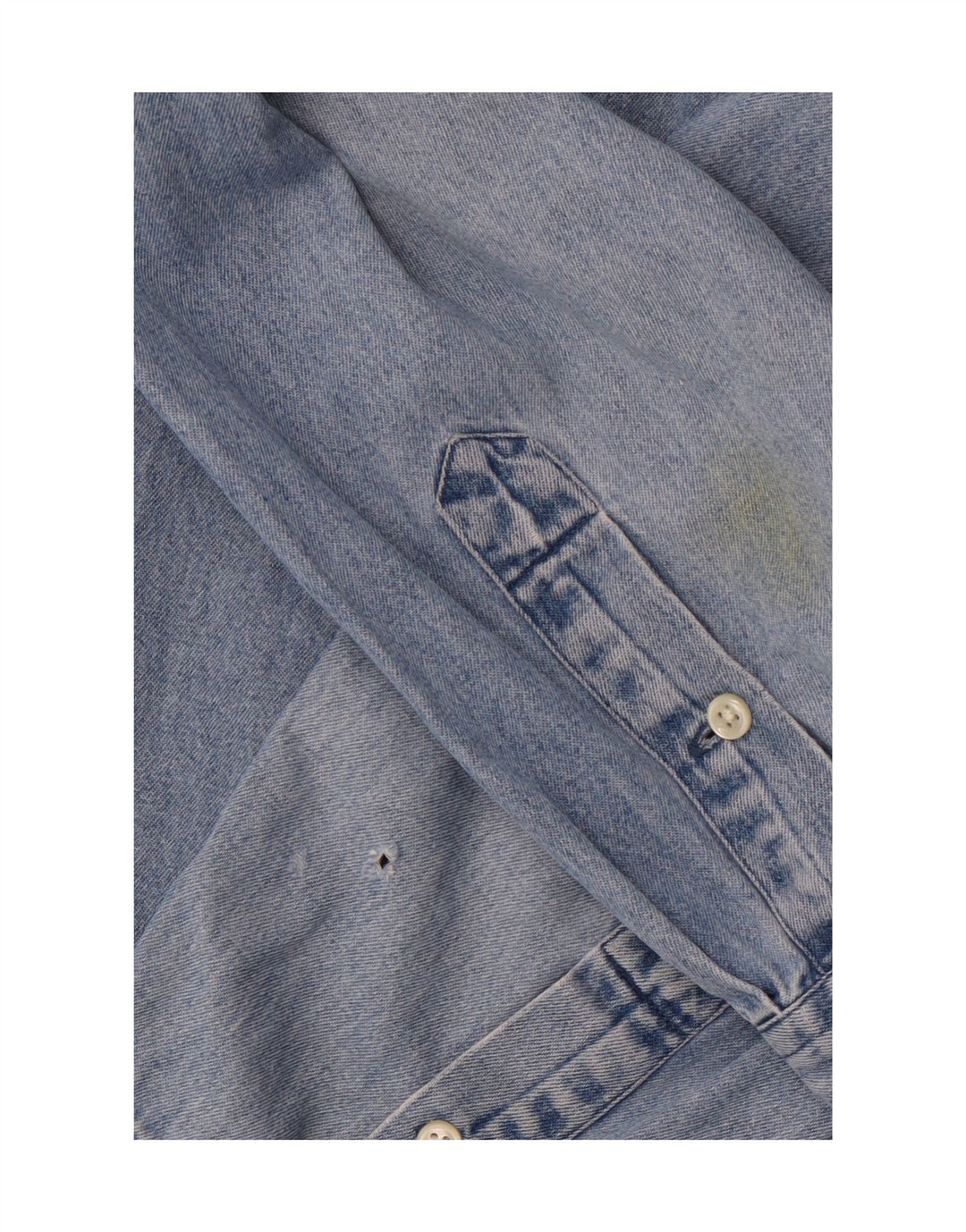 RALPH LAUREN Camisa jeans masculina tamanho grande 2XL algodão azul