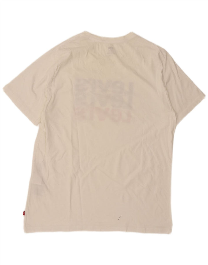 Camiseta gráfica masculina LEVI'S Top XL algodão branco