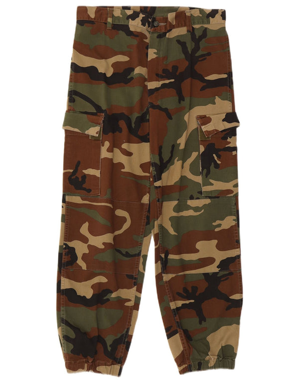 Calça cargo masculina vintage W30 L26 camuflagem cáqui