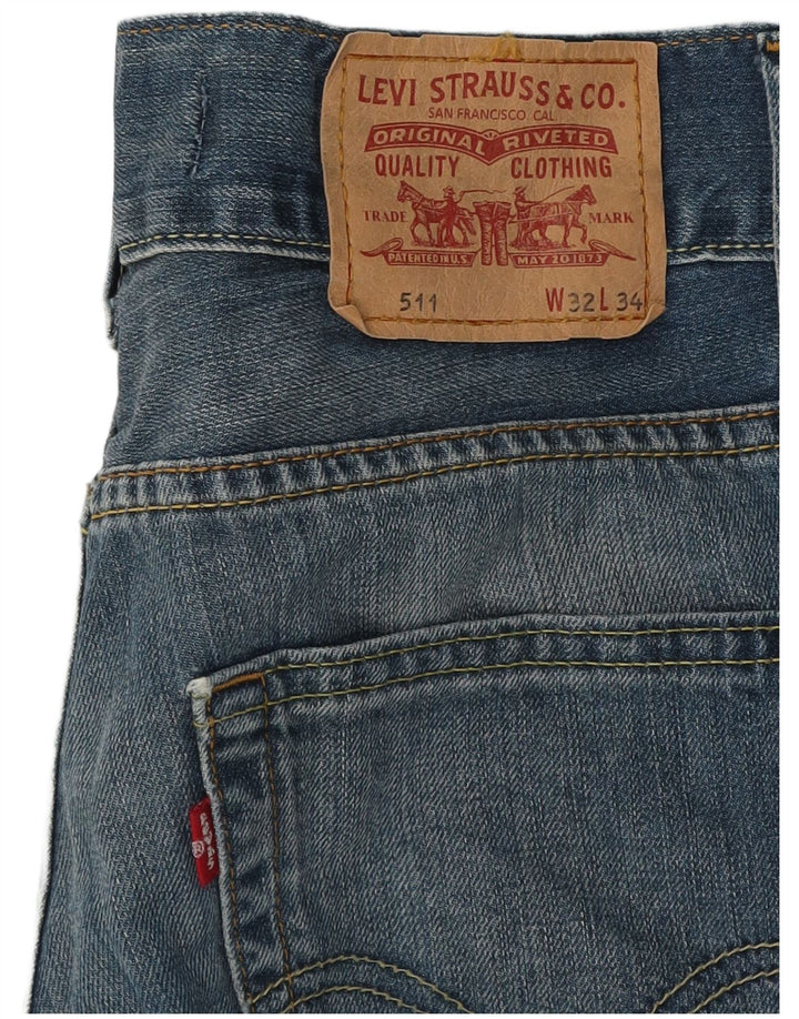 Calça jeans feminina Levi's 511 Slim W32 L34 azul algodão