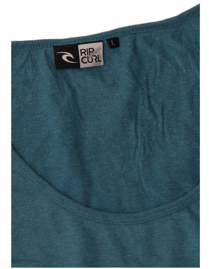 Colete feminino Rip Curl UK 16 grande algodão listrado azul