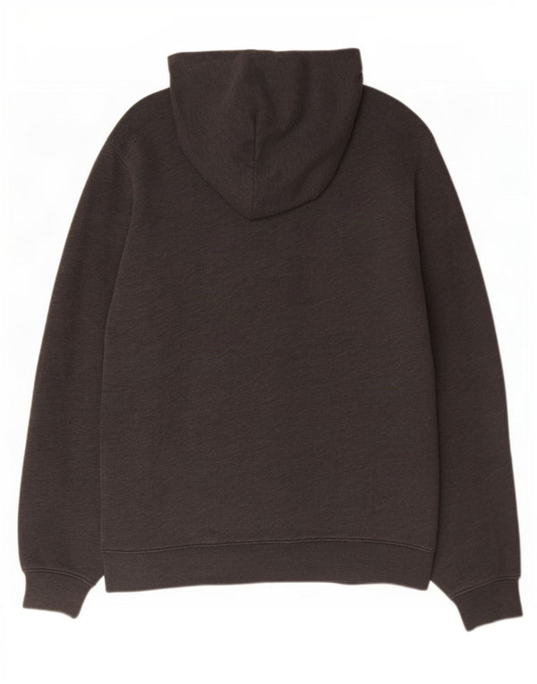 Suéter masculino com capuz e zíper Abercrombie & Fitch XL algodão manchado cinza