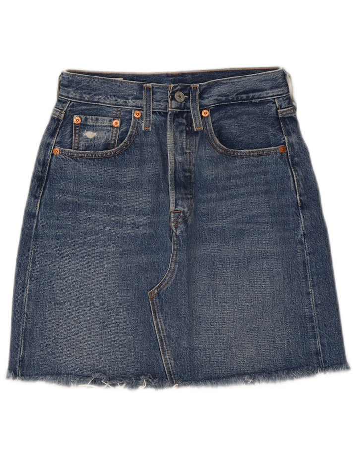 Saia jeans feminina Levi's W24 XS azul algodão