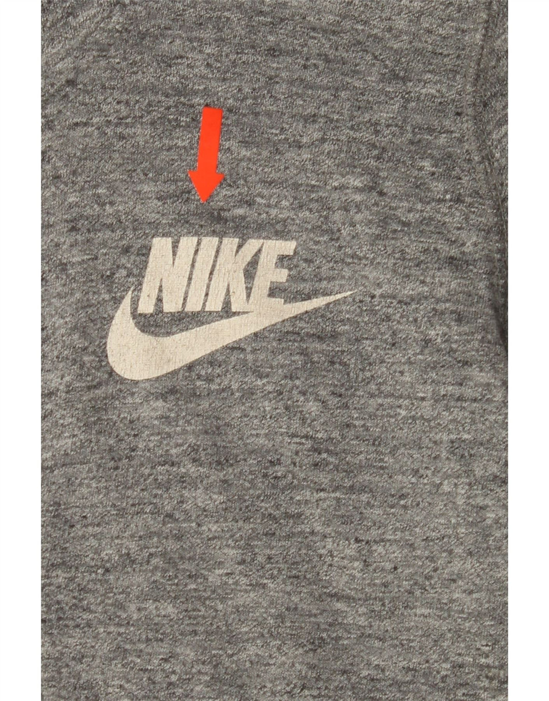 NIKE Womens Zip Hoodie Sweater UK 14 Medium Grey Flecked Cotton Vintage Nike and Second-Hand Nike from Messina Hembry 