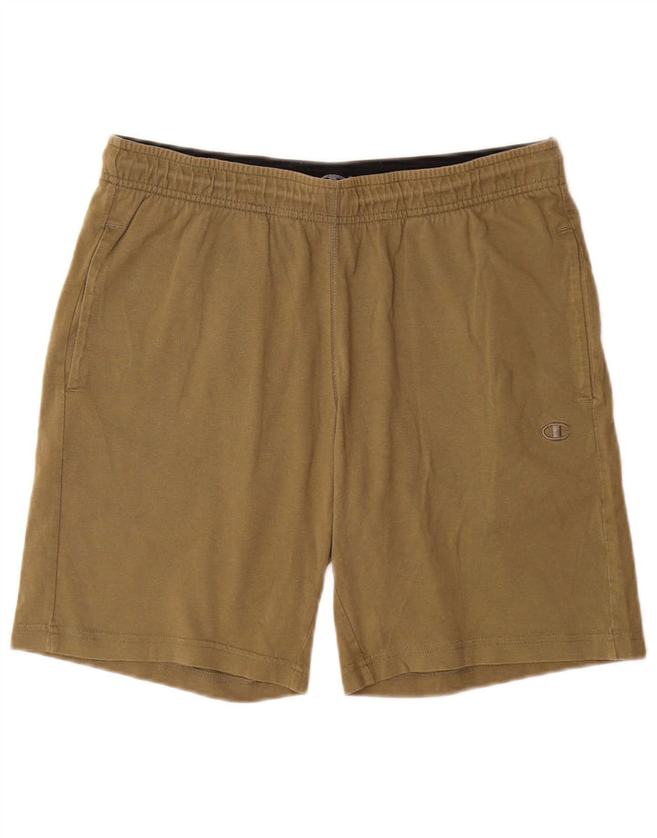 Shorts esportivos masculinos Champion médio cáqui