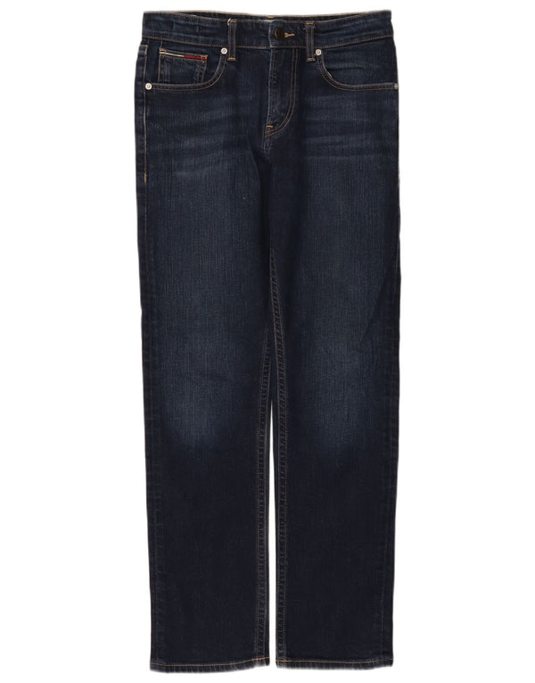 Jeans retos masculinos Tommy Hilfiger W30 L30 algodão azul marinho