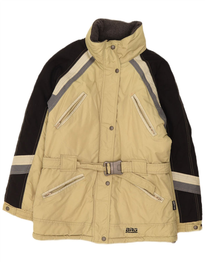 Jaqueta de esqui oversized feminina Brugi IT 44 Medium Beige Colourblock Poliamida