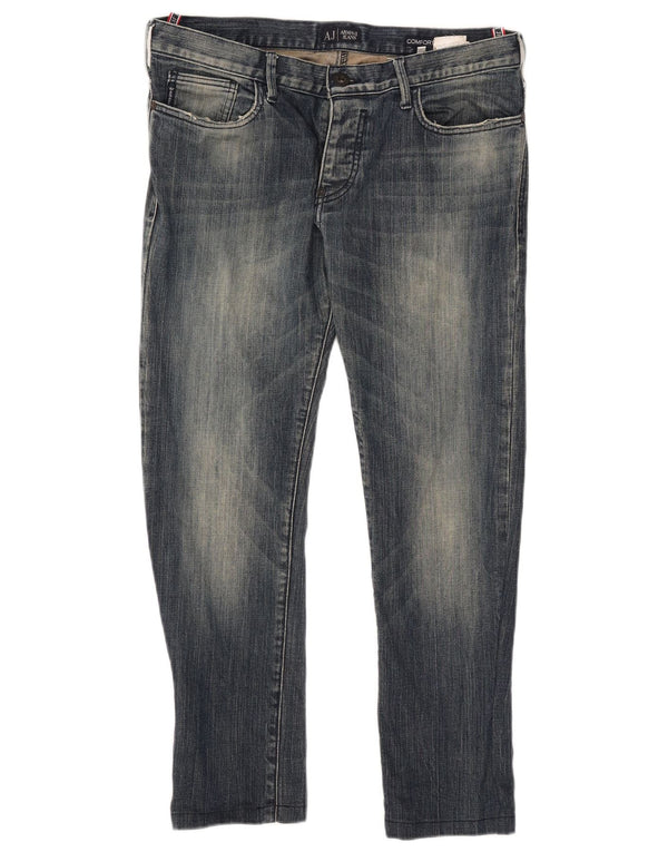 Armani Mens Slim Jeans W33 L28 Azul Algodão