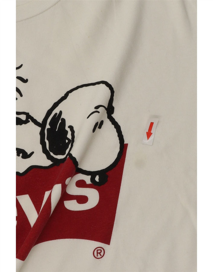 Camiseta masculina Levi's Peanuts Graphic top grande de algodão branco