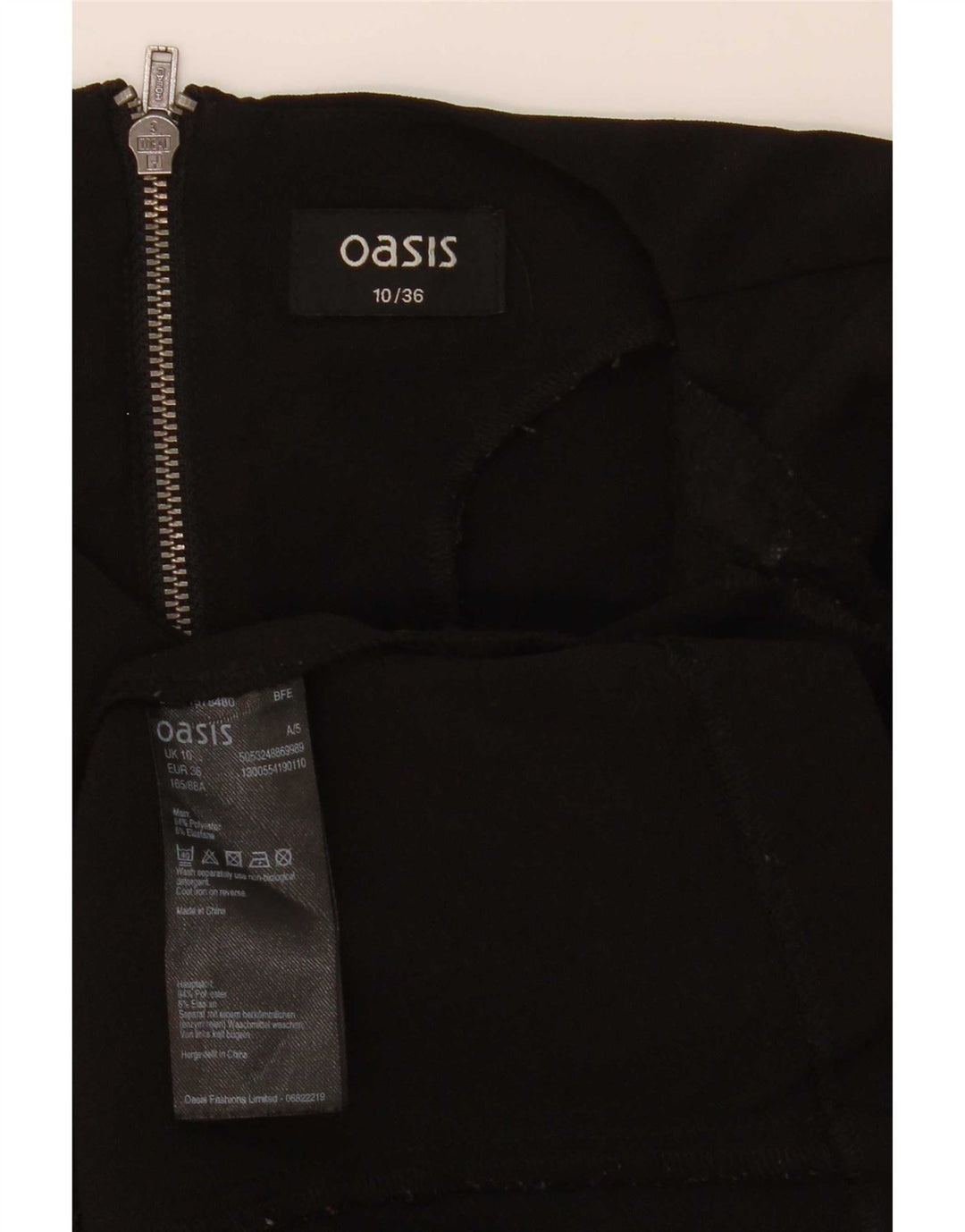Blusa feminina Oasis manga 3/4 oversized Reino Unido 10 pequena preta poliéster