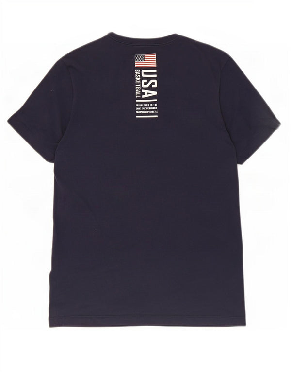 Camiseta Nike masculina EUA gráfica top pequeno algodão azul marinho