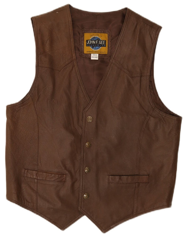Colete de couro masculino John F Gee EU 44/46 XS couro marrom