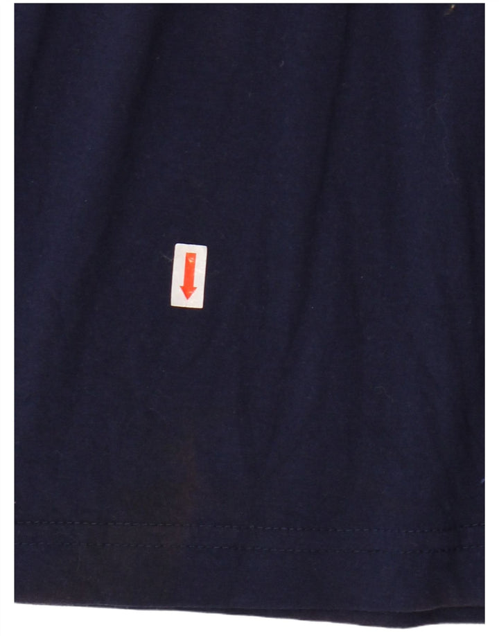 Camiseta masculina gráfica FILA Top médio algodão azul marinho