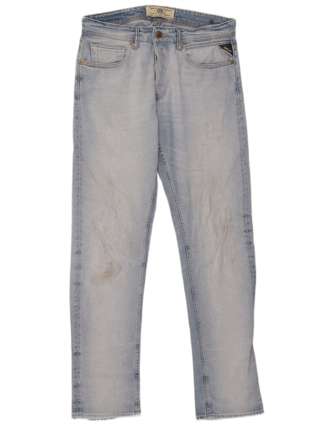 Replay Calça Jeans Reta Masculina W32 L33 Azul