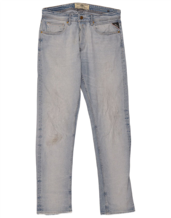 Replay Calça Jeans Reta Masculina W32 L33 Azul