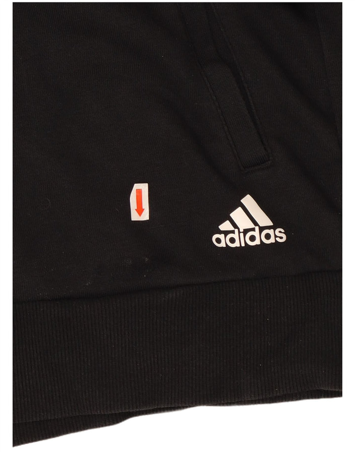 ADIDAS Mens Graphic Tracksuit Top Jaqueta Grande Algodão Preto