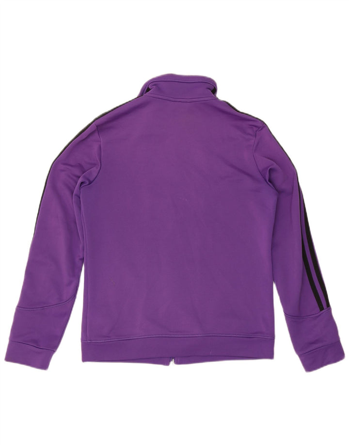 Adidas Womens Tracksuit Top Jacket UK 14 Médio Roxo Poliéster