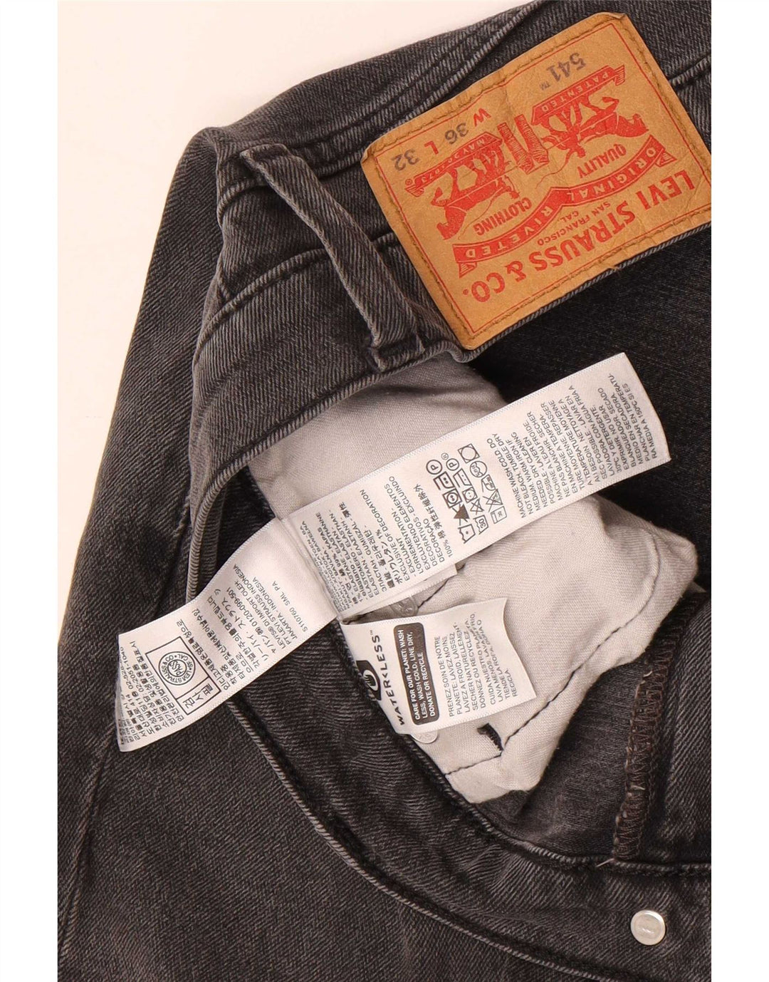 Levi's Masculino 541 Tapered Jeans W36 L32 Cinza Algodão