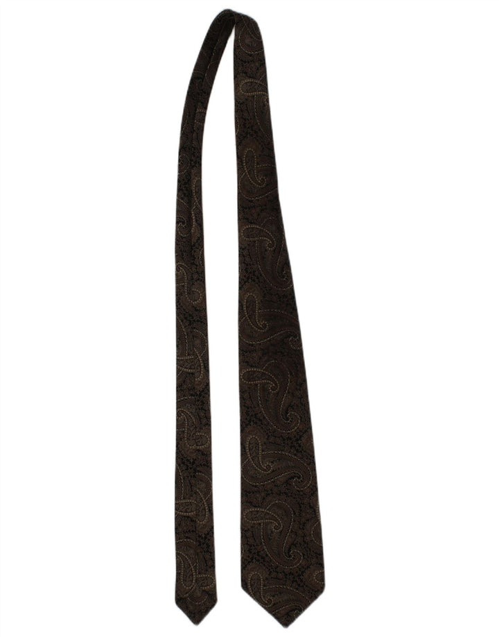 Gravata masculina St Michael tamanho único marrom Paisley clássico