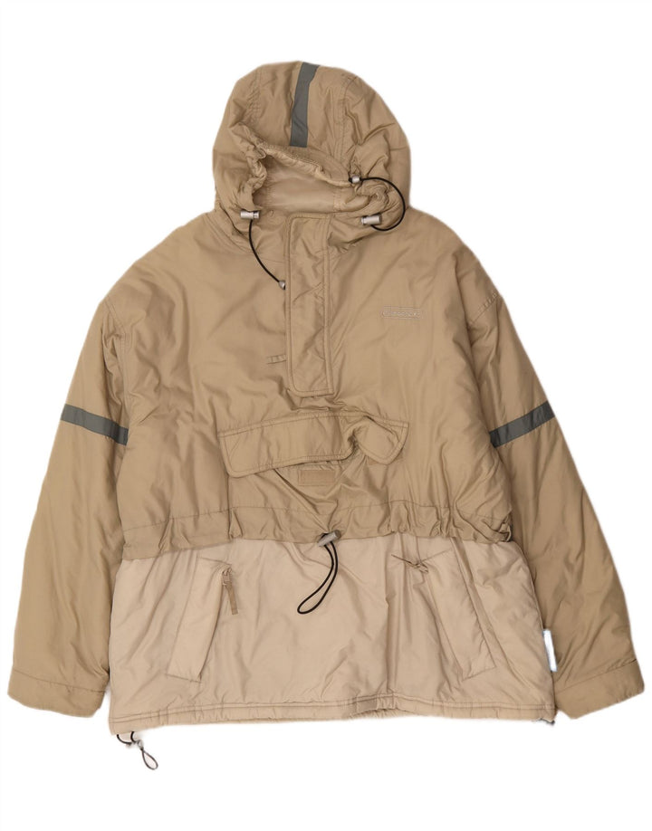 Jaqueta anoraque masculina Fishbone com capuz UK 40 grande bege Colourblock Nylon