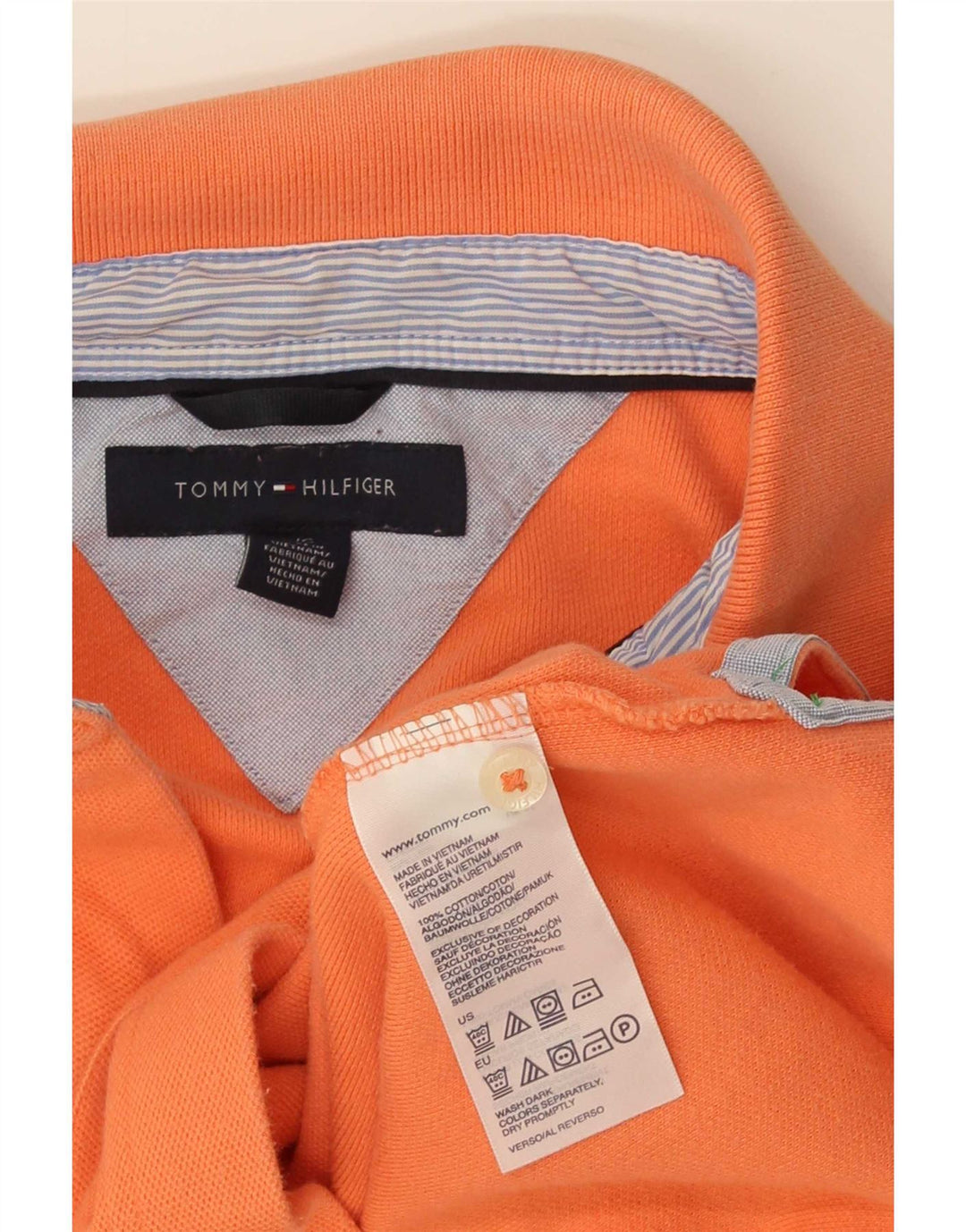 Camisa polo masculina Tommy Hilfiger grande algodão laranja