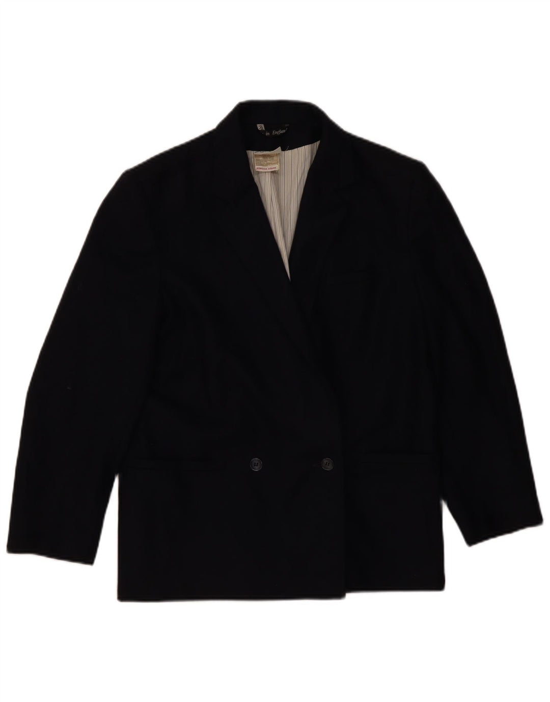 LAURA ASHLEY Jaqueta blazer feminina com peito duplo Reino Unido 14 lã preta média