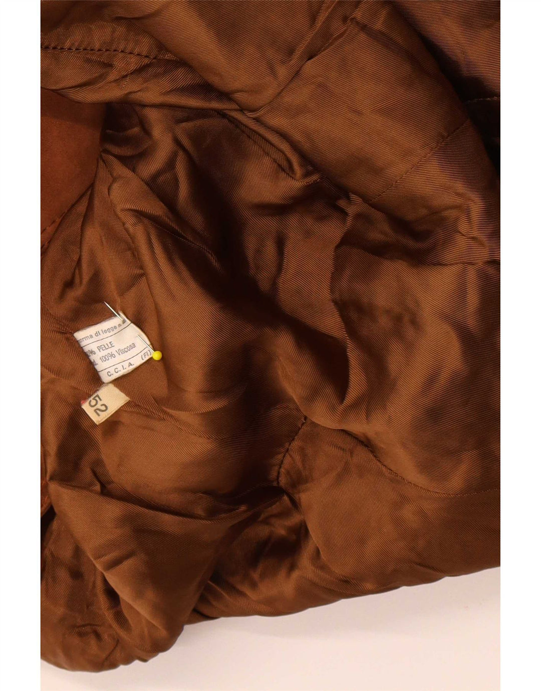 Sobretudo de camurça vintage feminino IT 52 2XL couro marrom