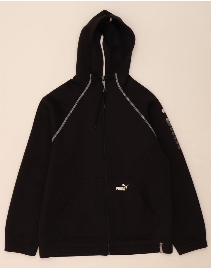 PUMA Mens Graphic Zip Hoodie Sweater Large Black Vintage Puma and Second-Hand Puma from Messina Hembry 