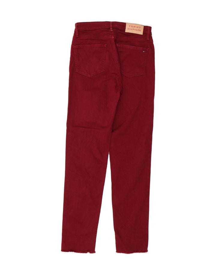 TOMMY HILFIGER Womens Riverpoint Slim Jeans W28 L27  Burgundy Cotton Vintage Tommy Hilfiger and Second-Hand Tommy Hilfiger from Messina Hembry 