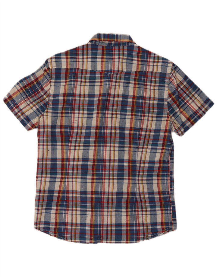 Camisa masculina Lee de manga curta slim fit, algodão xadrez médio multicolorido