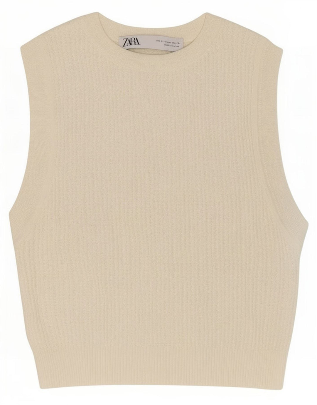 Zara Womens Crop Vest Top UK 8 Pequeno Branco