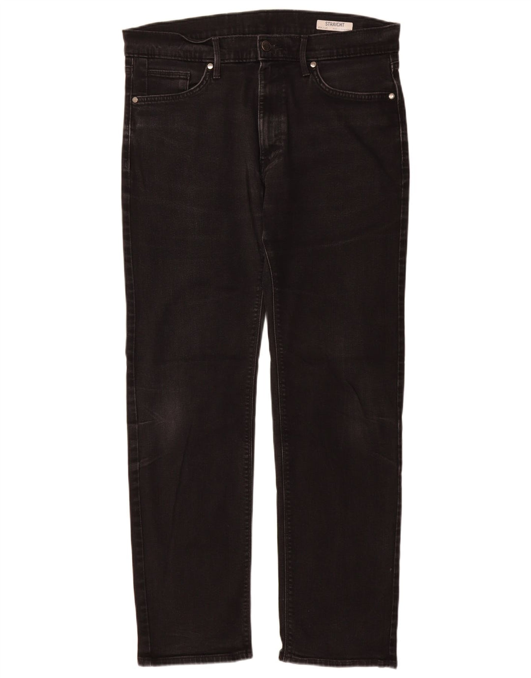 Jeans retos masculinos Marks & Spencer W34 L31 algodão preto