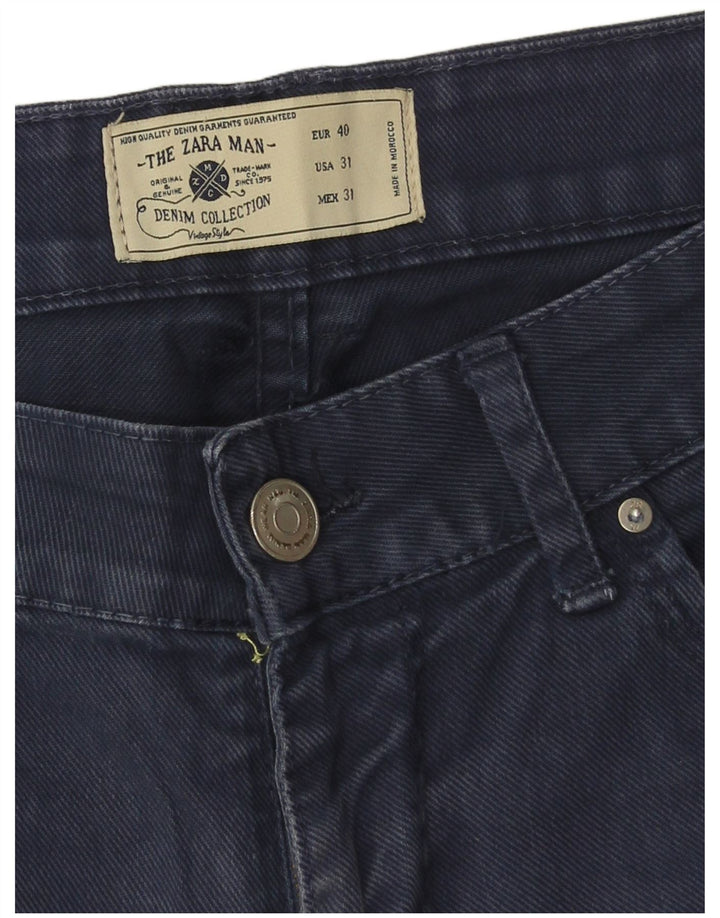Zara Mens Denim Shorts EU 40 Médio W31 Azul Marinho