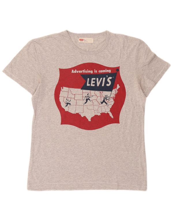 Camiseta masculina Levi's Standard Fit gráfica de algodão cinza médio