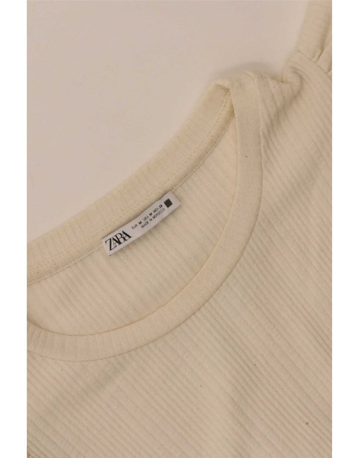 Blusa feminina Zara Top UK 12 Médio Bege