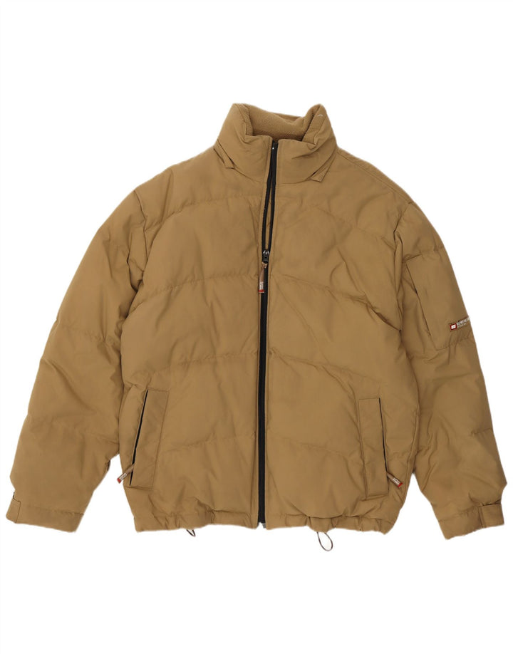 Jaqueta masculina Esprit com ajuste solto e acolchoado Reino Unido 36 pequeno bege nylon