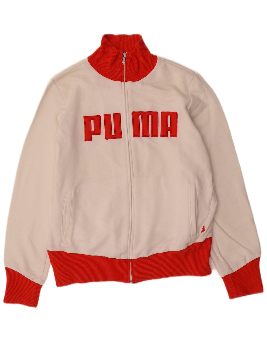 Jaqueta feminina PUMA Graphic Tracksuit UK 16 grande bloco colorido branco