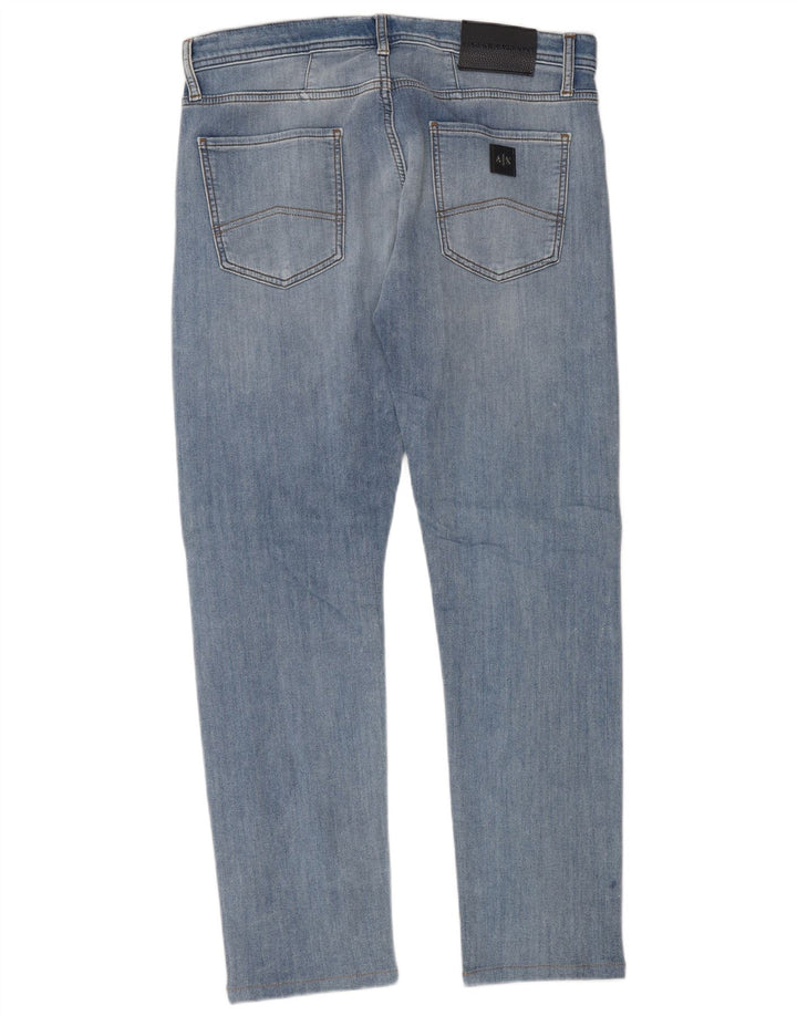 Armani Exchange Mens Slim Jeans W33 L32 Azul Algodão