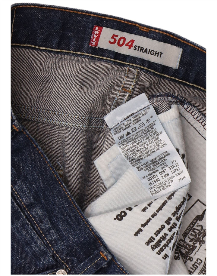 Levi's Masculino 504 Straight Jeans W33 L32 Azul Algodão