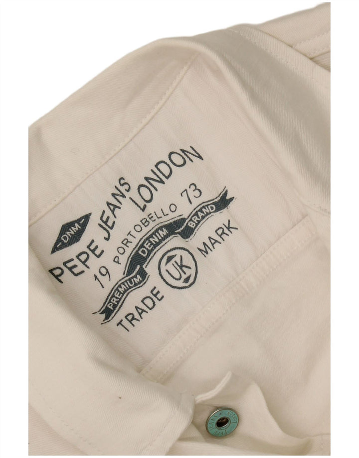 Jaqueta jeans feminina PEPE Jeans Crop UK 10 pequena branca