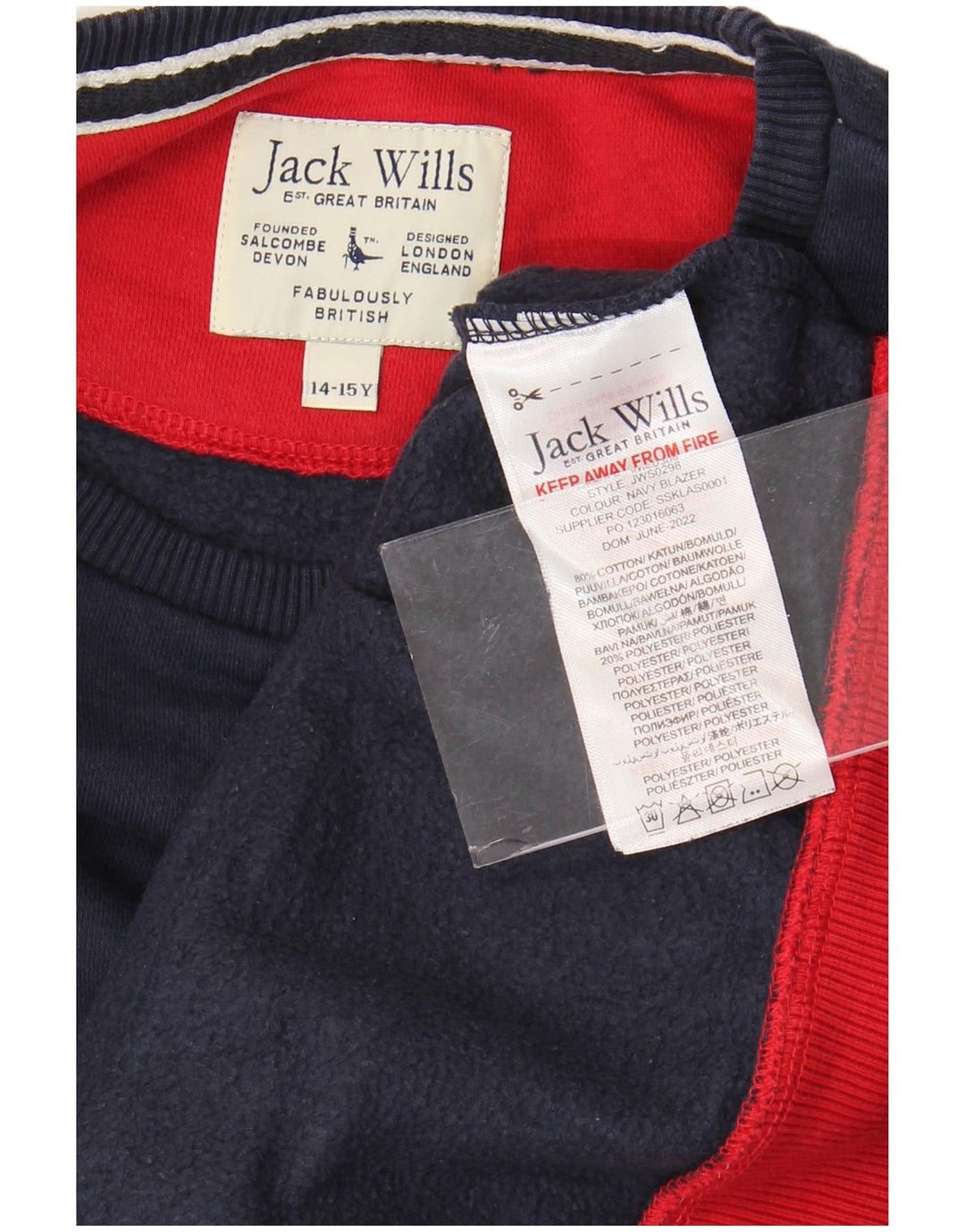 Jack Wills moletom feminino jumper 14-15 anos azul marinho universitário