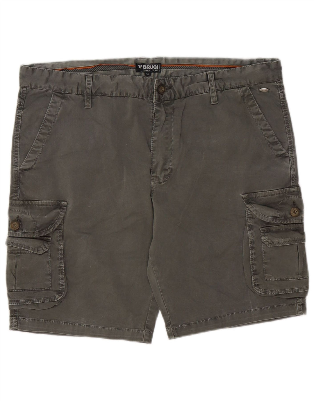 Brugi Mens Cargo Shorts IT 52 XL W32 Algodão Cinza