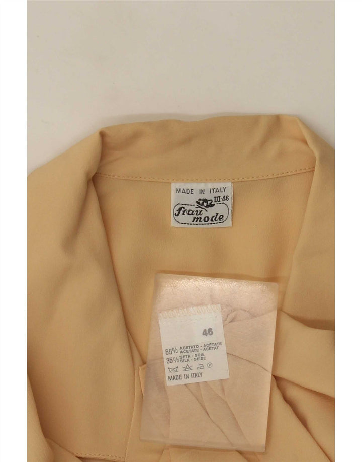 Blusa feminina vintage IT 46 grande acetato bege