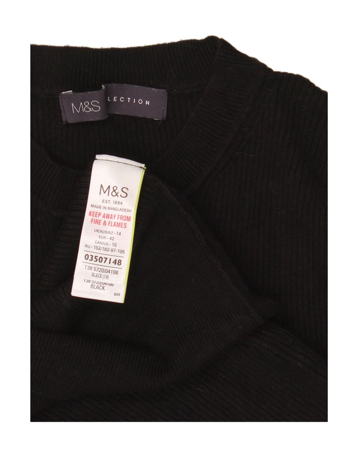 Regata feminina Marks & Spencer com colete UK 14 viscose preta média