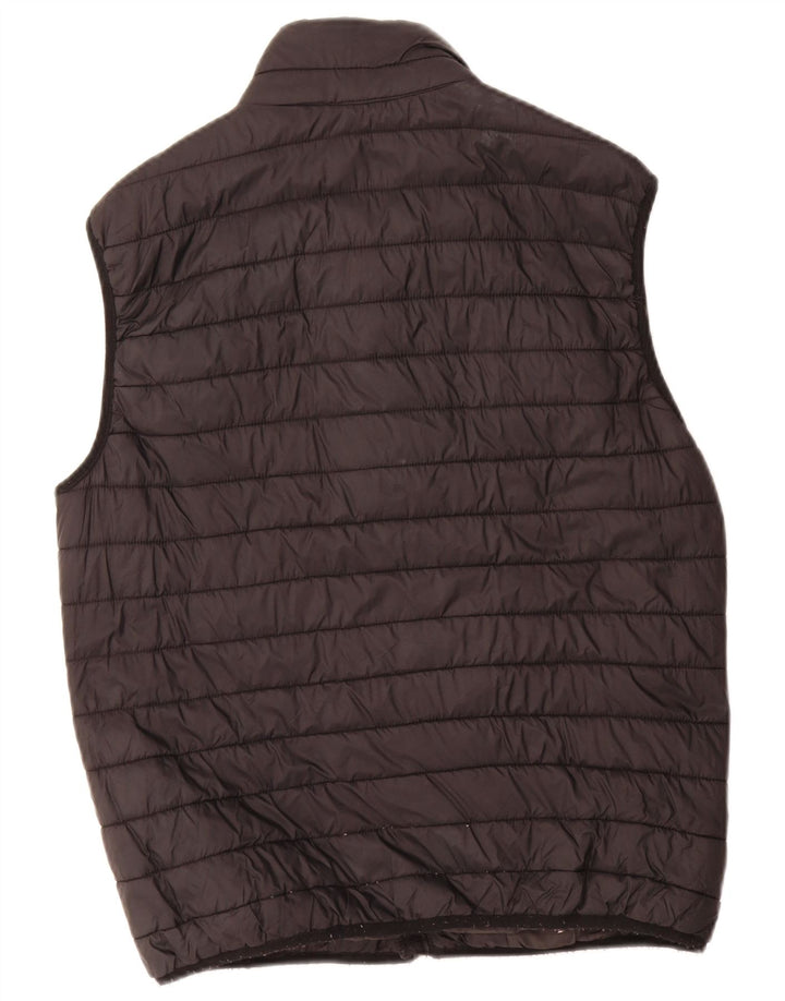 Zara Colete acolchoado masculino UK 36 pequeno poliéster preto