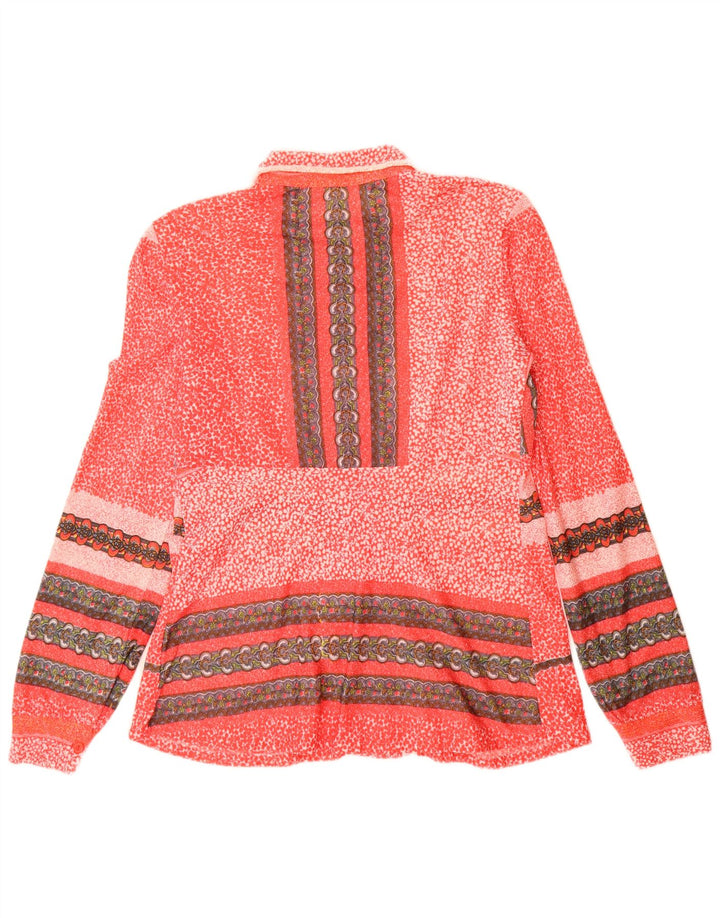 Conjunto feminino vintage de 2 peças UK 12 poliamida vermelha média