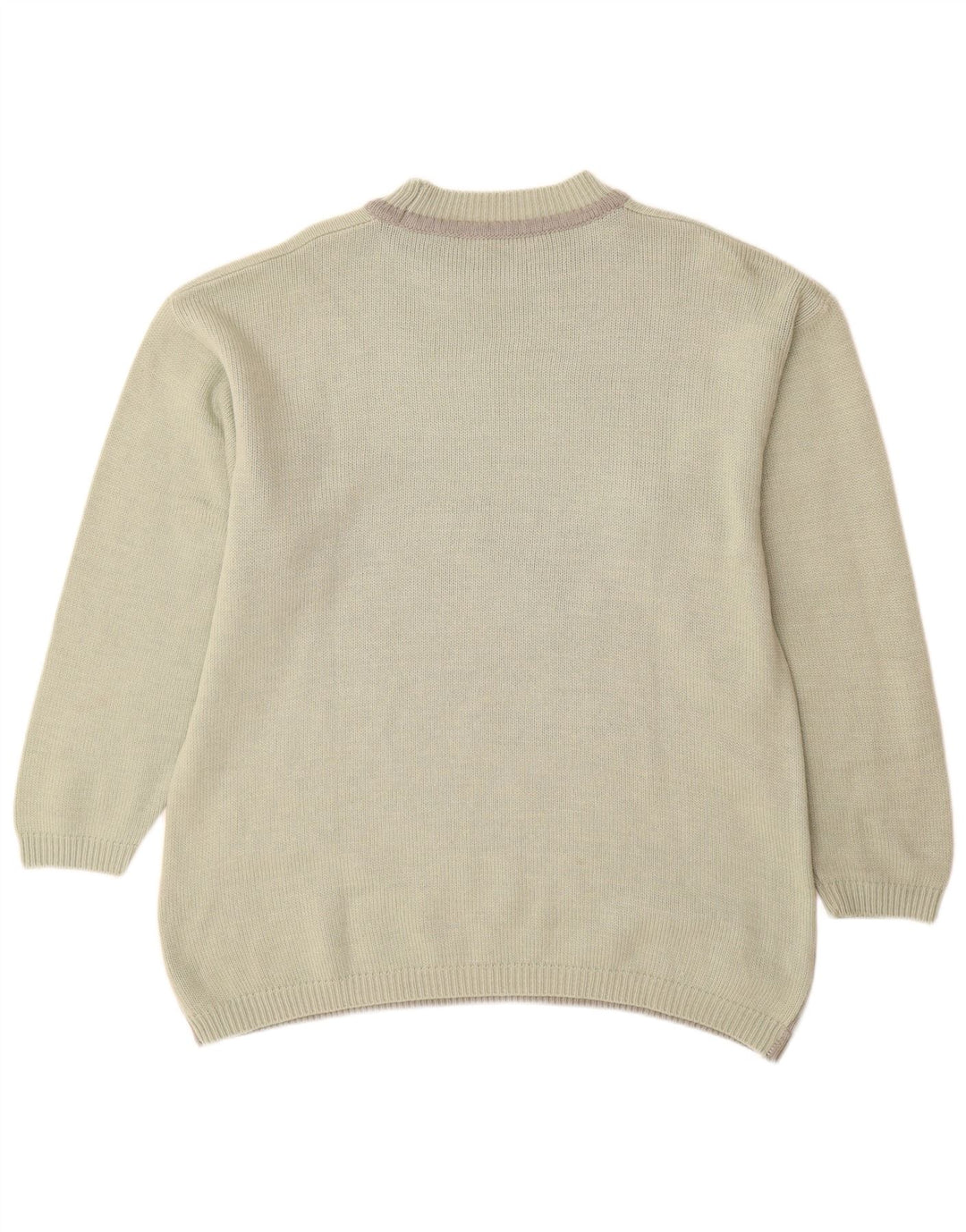 Suéter feminino VINTAGE com gola tartaruga Reino Unido 16 grande estampa animal verde