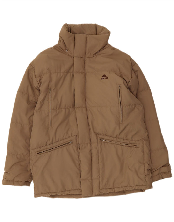 Ellesse Mens Loose Fit Jaqueta Acolchoada Reino Unido 36 Pequeno Marrom