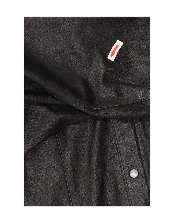 Jaqueta de couro masculina vintage UK 38 média preta
