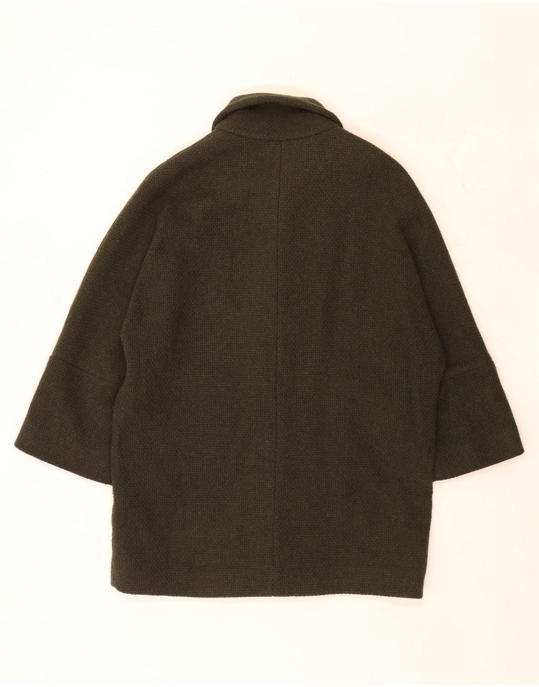 Sobretudo feminino Massimo Dutti grande tamanho UK 10 lã cáqui pequena